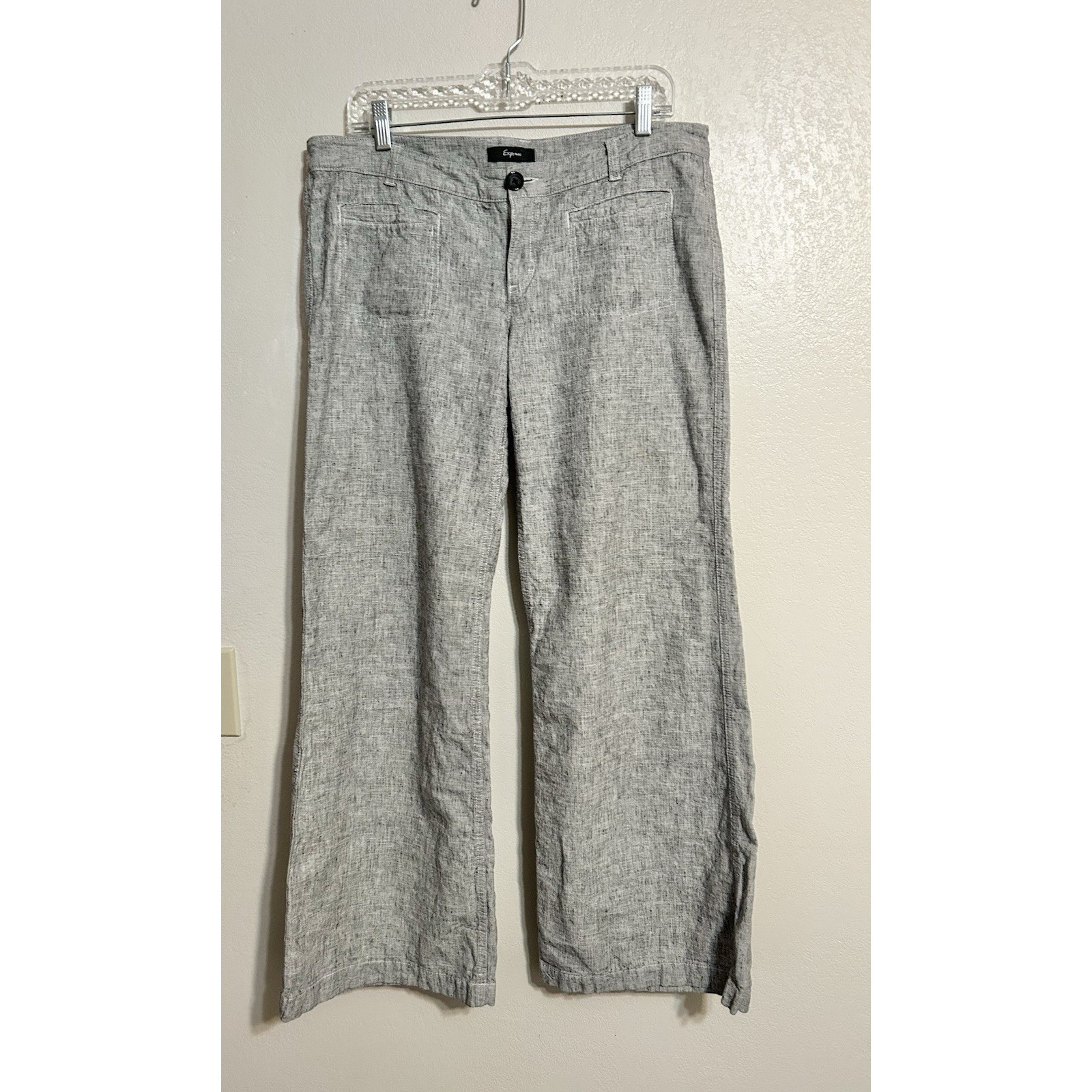 Vintage Express Y2k Low Rise Wide Leg Linen Pants